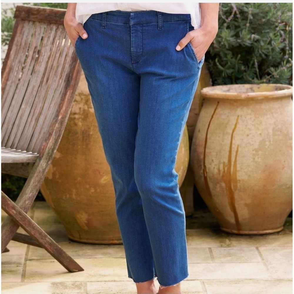 Frank & Eileen Wicklow Italian Denim Blue Jeans Womens Size 2 Raw Hem USA Made - Picture 9 of 10
